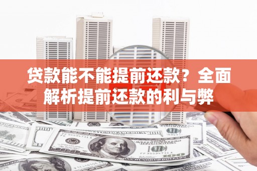 二仑贷款能不能提前还款？全面解析提前还款的利与弊