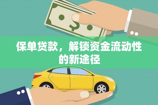 二仑保单贷款，解锁资金流动性的新途径