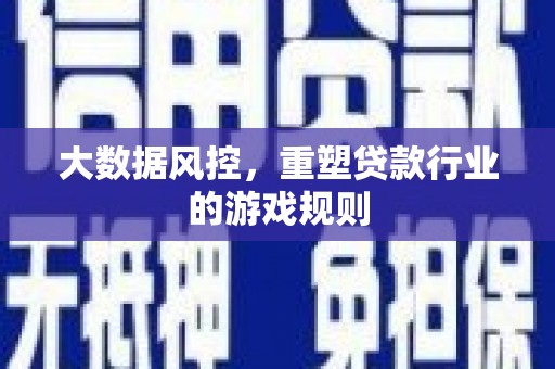 二仑大数据风控，重塑贷款行业的游戏规则