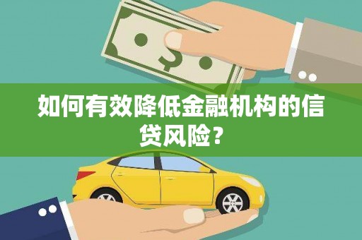 二仑如何有效降低金融机构的信贷风险？