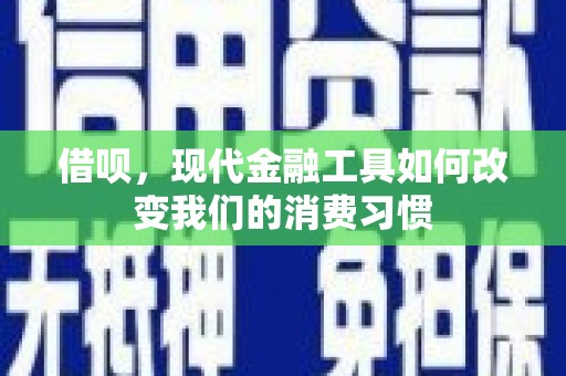 二仑借呗，现代金融工具如何改变我们的消费习惯