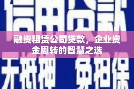 二仑融资租赁公司贷款，企业资金周转的智慧之选