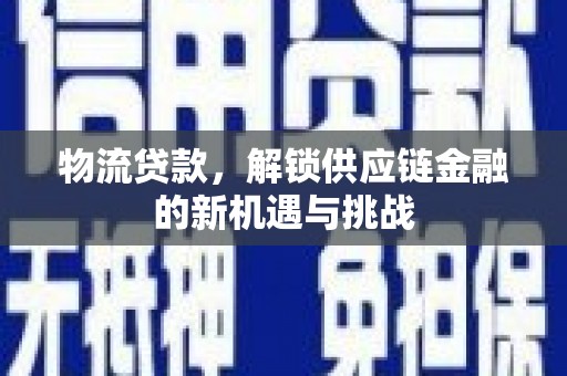 二仑物流贷款，解锁供应链金融的新机遇与挑战