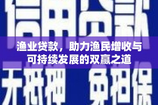 二仑渔业贷款，助力渔民增收与可持续发展的双赢之道